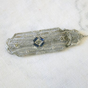 1910s - 1920s Otsby Barton Sterling Silver Filigree Folding Pendant and Brooch 