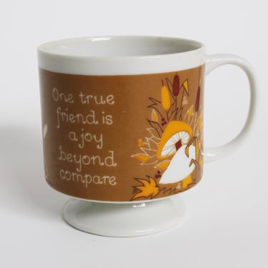 70s Vintage Tea Cup / Coffee Cup - Made in  JAPAN 1973 - One True Friend is a Joy Beyond Compare 