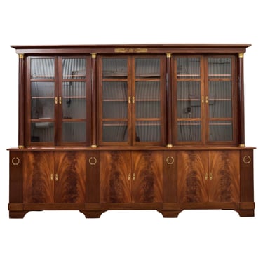 Grand French Empire Style Bronze Mahogany Bibliotheque Bookcase