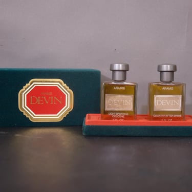 Vintage Aramis Devin Light Sporting Cologne & Country Aftershave Gift Box Set 2 Fl oz 