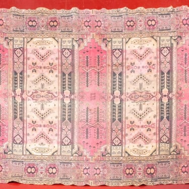 Antique Caucasian Kilim Geometric Carpet