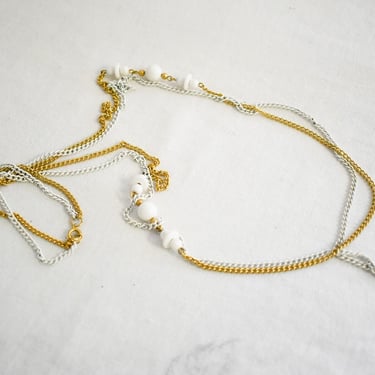 1960s Double Chain and Bead Necklace 
