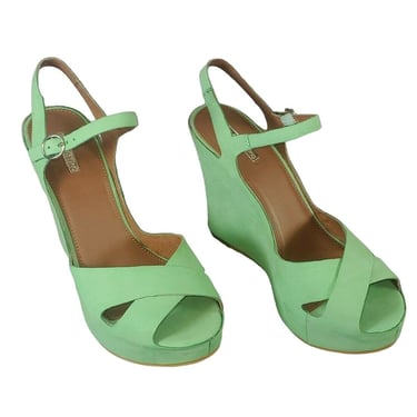 Matiko LYNN Peppermint Mint Green Platform Peep Toe High Heel Pumps Shoe 8 