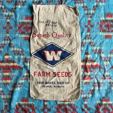 Vintage Fred Weeks Seed Co Peoria, IL Feedsack 