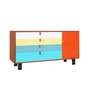Herman Miller Multi-Color Lacquered & Walnut Credenza by George Nelson