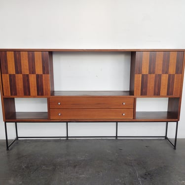 Checkered Walnut and Rosewood Cabinet by Stanley 1960s 
