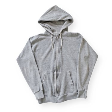 zip up hoodie / thin sweatshirt / 1980s heather grey zip up hoodie raglan sweatshirt Small 