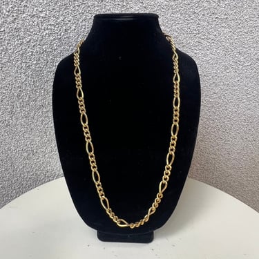 Vintage 80s chain links necklace gold tone 29” by Erwin Pearl 