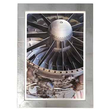 Custome Made Jet Engine Poster Print Photo in Riveted Aluminum Wraped Frame 