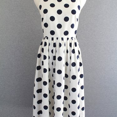 J Crew - Pretty Woman - Fit and Flare - Blue - Polka-Dot - Marked size 2- Estimated size 4 