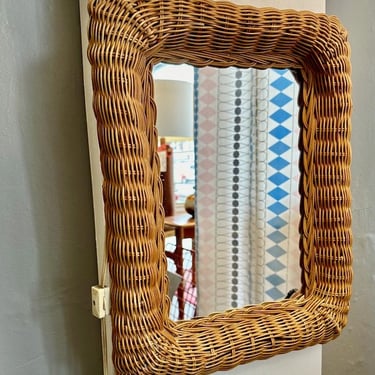 Vintage Wicker framed Mirror