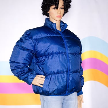 Vintage 1980s Blue Gap Puffer Jacket | Large 