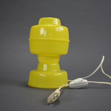 Yellow Mushroom Vintage Table Lamp, Nigstand Atomic Light, Space Age Light Design, Mid Century Lighting, 1970's, Atomic Light, Space Age 