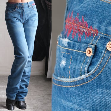 Vintage 90s LEVIS Medium Blue Wash 501 High Waisted Jeans Unworn