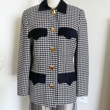 Vintage 80's Black and White Genny Blazer, Designer 