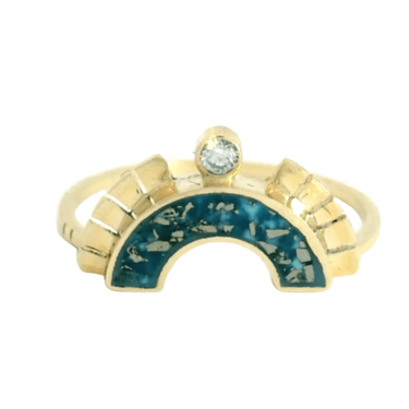 Morenci Turquoise Rising Sol Ring Crown
