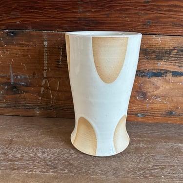 Vase - Warm White and Orange Geometrics 