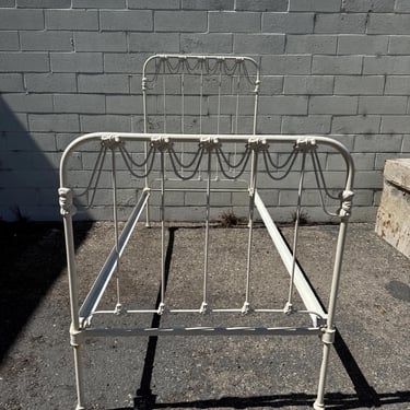 Antique Day Bed Shabby Chic French Provincial Headboard Bed Frame Metal Vintage Bedroom Furniture Farm Country Cottage CUSTOM PAINT Avail 