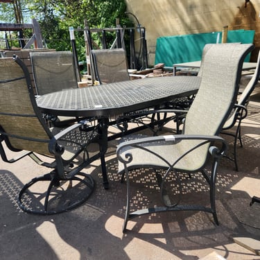 Patio Dining Set with Oval Table and 6 Chairs