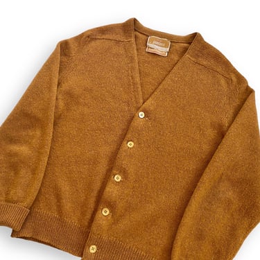 mustard cardigan / 60s cardigan / 1960s Jantzen dark mustard wool knit Kurt Cobain cardigan Medium 