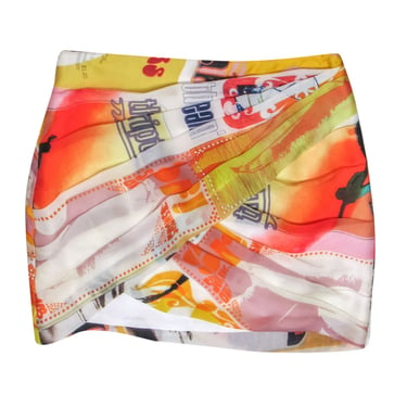 Zimmerman - Multi Colored Graphic Silk Mini Skirt Sz 6