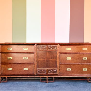 Handsome Tortoiseshell Rattan Dresser