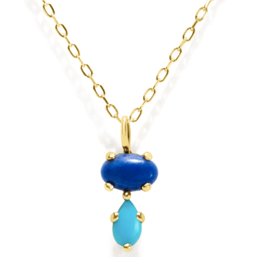Bubble Drop Lapis Turquoise Necklace