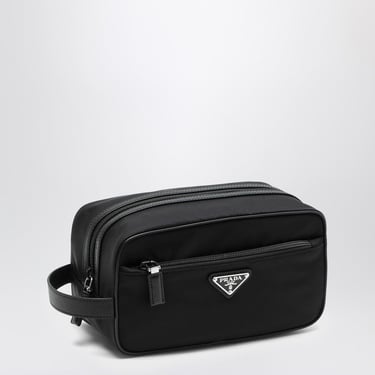 Prada Black Re-Nylon And Leather Pouch Men