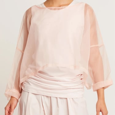 Silk Organza Boxy T in STONE Only