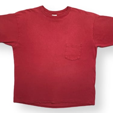 Vintage 90s Gap Original Faded Red Made in USA Single Stitch Pocket T-Shirt Size XL 