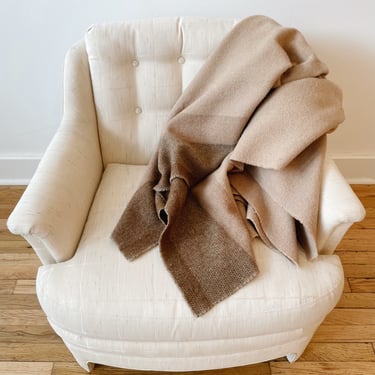 Brown Neutral Stripe Wool Blanket