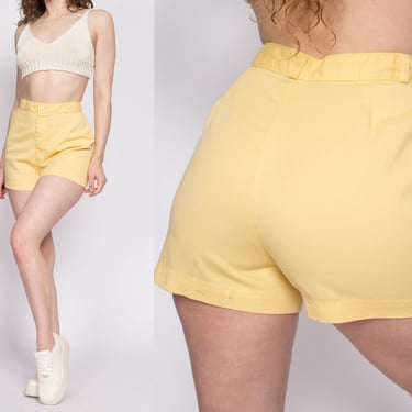 70s Yellow High Waisted Pinup Shorts - Medium, 29.5