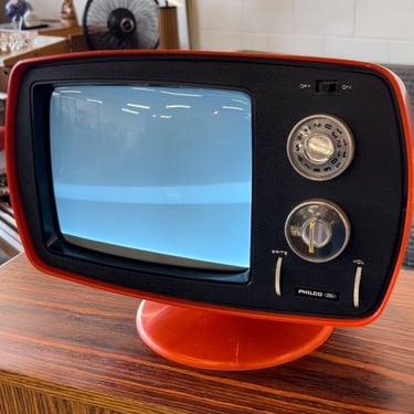 Philco 1972 ‘Trendsetter’ Portable TV in ‘Tangerine’ Designed by Richard H. Greenwood