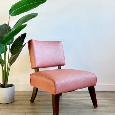 Vintage Mid Century Accent Chair in Pink