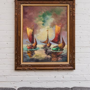 Grand Finale Nautical Oil Painting