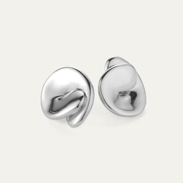 Jenny Bird - Rio Button Earrings -Silver