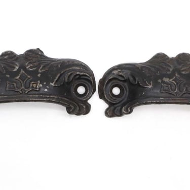 Pair of Antique 4 in. Victorian Cast Iron Bin Drawer Pulls