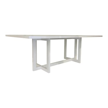 Worlds Away Modern White Lacquer Berkeley Dining Table