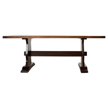 Country English Style Fruitwood Trestle Dining Table