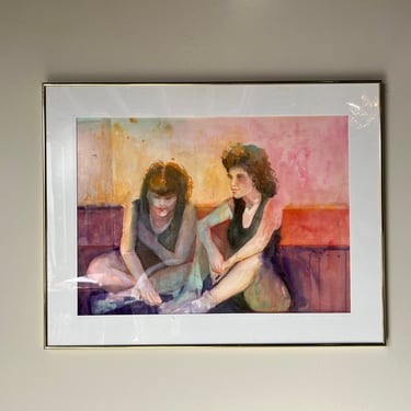 Dorine Millar " Models at Rest" Watercolor Painting, Signed 