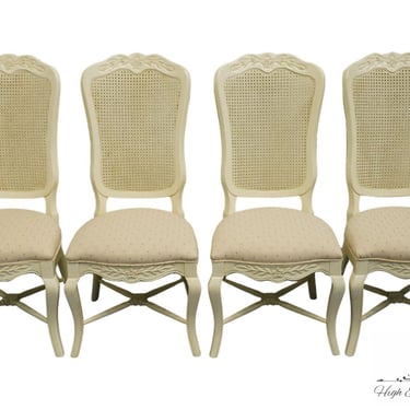 Set of 4 CENTURY FURNITURE Cream / Off White Painted French Provincial Style Dining Side Chairs 