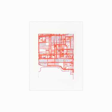Jennifer Carland Lithograph on Paper City Map 