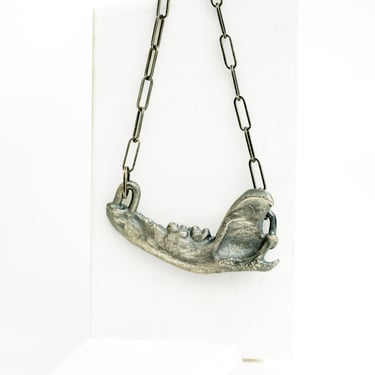 Sterling Silver Plated Copper Jawbone Necklace