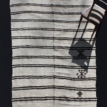 Natural Hemp with Double Black Stripes and Butterfly (6' 3" x 11' 10")