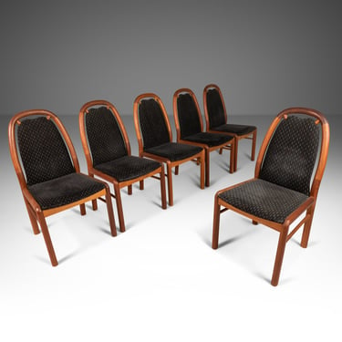 Set of Six (6) Mid Century Modern Dining Chairs in Solid Teak by Uldum Uldum Møbelfabrik, Denmark, c. 1970s 