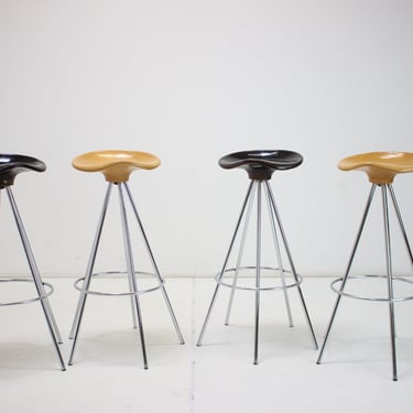 Set of Four Beech Jamaica Bar Stools by Pepe Cortés, 1990s / Vintage Stools / Mid-century / 