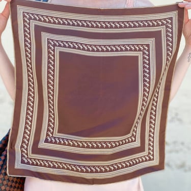 Yves Saint Laurent Brown Silk Scarf