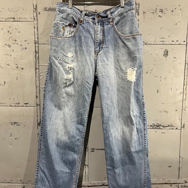 size 33 90s Y2K Distressed Rocawear Straight leg jeans denim 1990s 