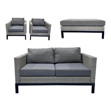 Modern Gray 4 Piece Outdoor Sofa Set