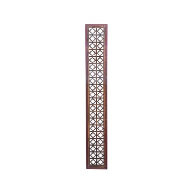Chinese Vintage Geometric Star Pattern Tall Wood Floor Panel Screen cs7682E 